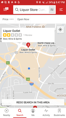 Google says it's where the map pointer is. The store is really down by the Home Depot where the blue dot in the image is.