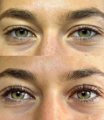 before and after lash lift