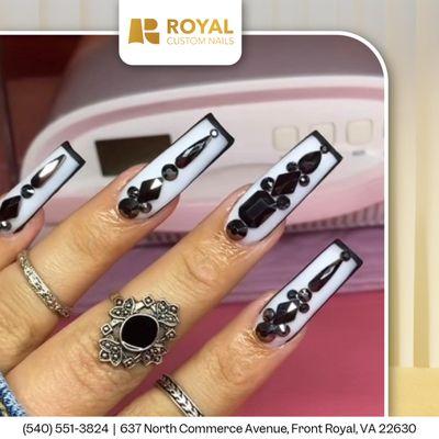 If you are a fan of nail art but still like to stay trendy and simple, try placing designs on your nails for a chic and minimalist look.