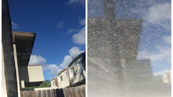 Before and after window cleaning