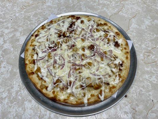 Chicken Bacon Ranch Pizza