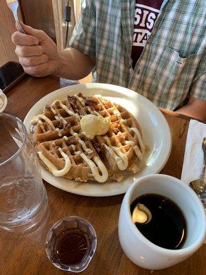 Cinnamon roll waffle