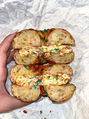 Fruity Pebble Bagel