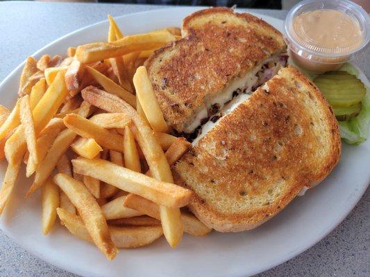 Ruben Sandwich and fries