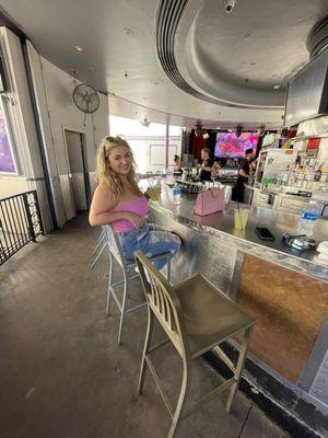 Part of the bar with a view of the stage!