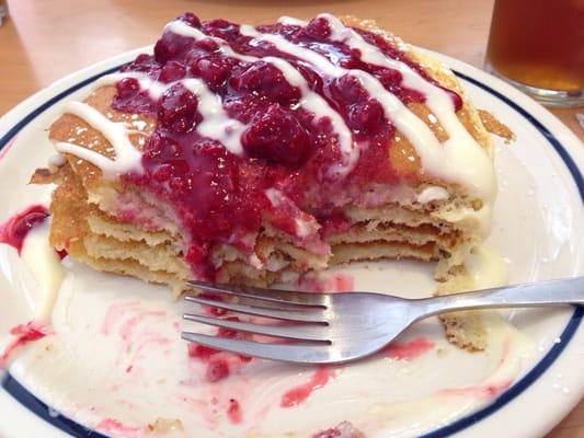 Raspberry White Chocolate Pancakes!