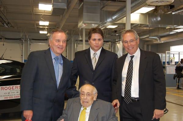 Mayor Daley with 3 generations of Rogers owners at the April 2011 dedication ceremony of Rogers' newly renovated megastore.