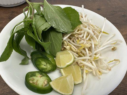 Vegetable plate for pho