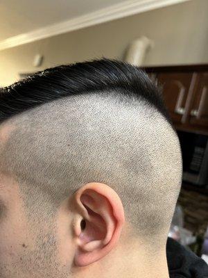 He asked for a mid-fade to skin, not a zero buzz