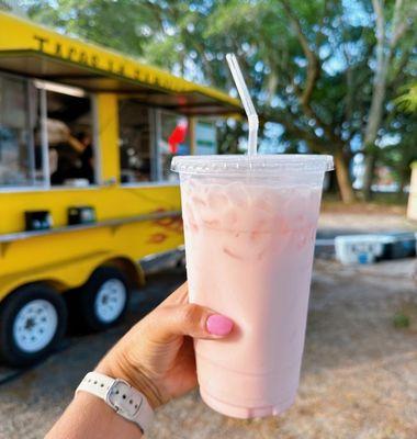 Horchata con fresa