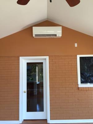 Mitsubishi mini split 30.5 seer in a new sunroom addition