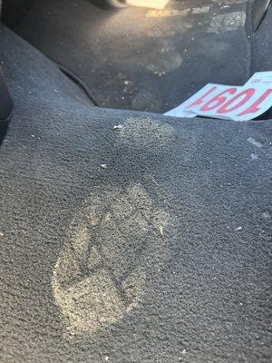 Dirty footprints from there mechanic