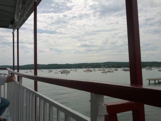 a few boats docked near the Canandaigua lady