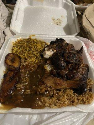 Jerk chicken dinner