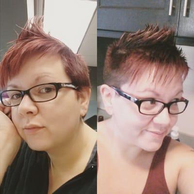 Before and after a cut by Amy!