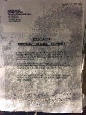 Notice the note on the bottom instructing workers to give these rules to client AFTER they sign agreement. Seems legit biz practice.