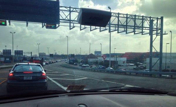 The ramp to the tunnel--merging during peak hours