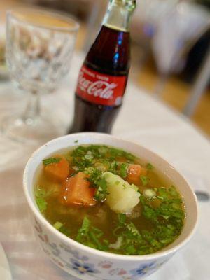 Shurpa (clear lamb soup with veggies)