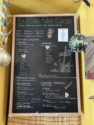 Boba menu