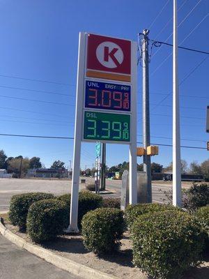 Circle K Gas Prices 11/30/21