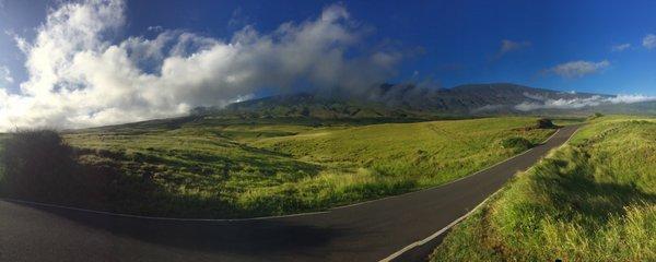 Panorama of wintertime   on backside Piilani Highway