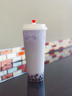 taro bubble milk tea.( non-dairy taro milk powder & lactose free milk & sugar n bubble)