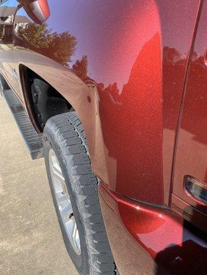 Paintless dent repair | Silverado fender dent