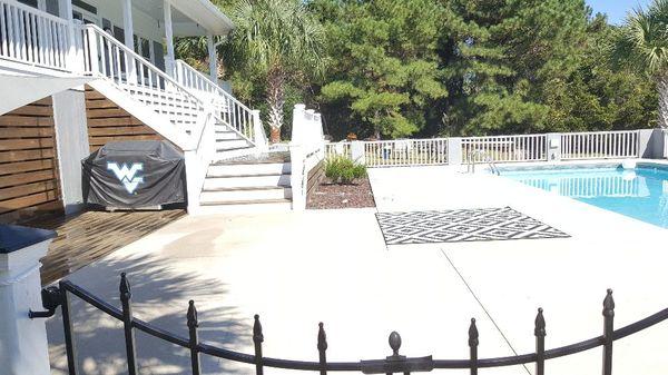 Nice clean pool power washed by Aqua pressure power washing.