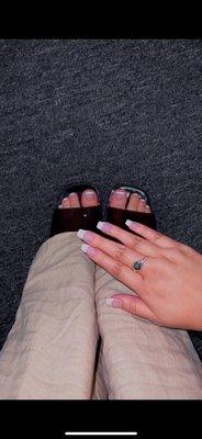 French tip w/ gel for toes and French tips in acrylics for nails!:) $114