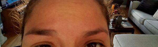 This a before and after pic of my eyebrows. Now I have to let them grow back out again.