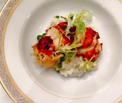 Yummy Lobster Risotto and refreshing frisée salad.