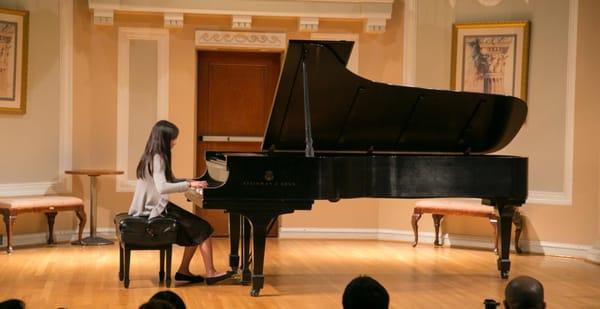 Piano student at the Winter Recital 2013