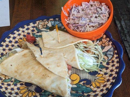 Chicky gyro with a side order of house made slaw