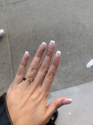 French extension manicure with dip powder