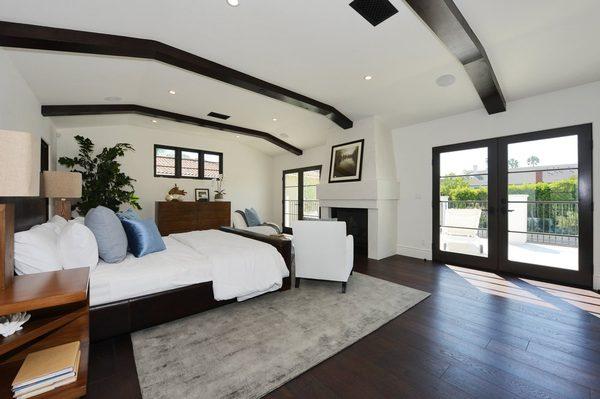 Master Bedroom - Veronica Brooks Lifestyle Saint as the Designer, I wanted beams to refine to hug the roofline and give warmth and intimacy.