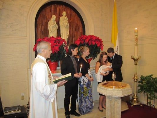 Baptism during advent season.