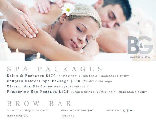 Now offering Spa Packages!!!