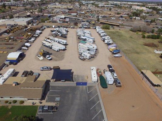 Aerial photo of Island Storage.