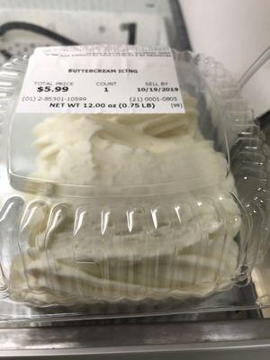 Buttercream icing for sale.