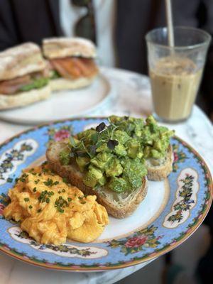 Avocado toast with scramble