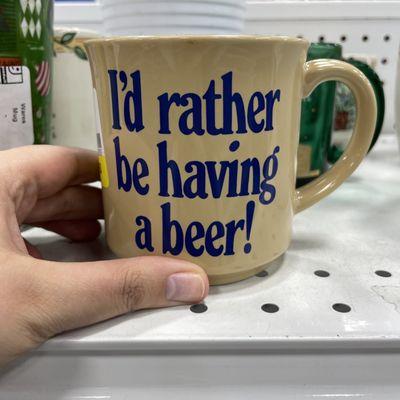 A mug that expresses how I feel when the store is a mess and I'm tripping over hangers on the floor