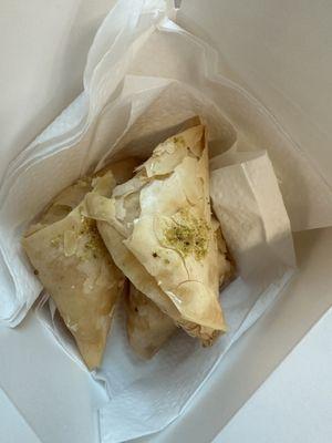 Creamy filling in Filo dough