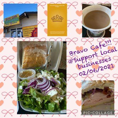 Size matters with my 1/2 turkey club and 1/2 Greek salad combo!!! The Mexican mocha didn't disappoint, yummm 02/06/2021