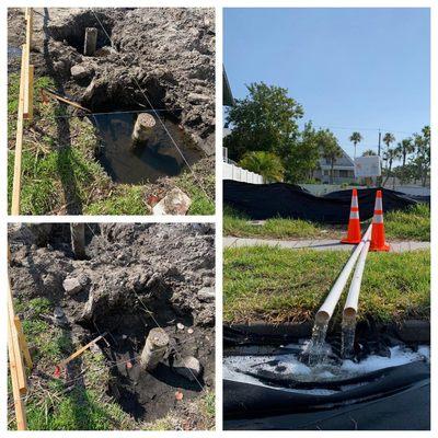 Repaired broken artisan well and dewatered property for property building.