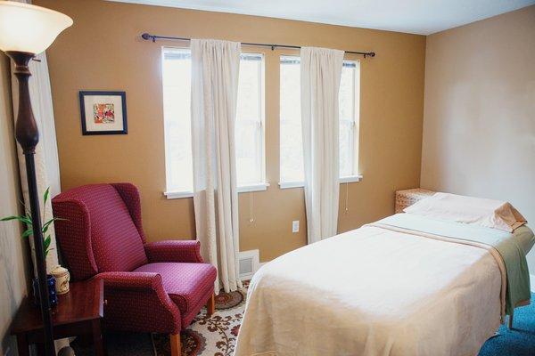 Each treatment room is cozy & relaxing!