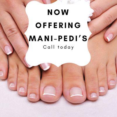 Now offering Mani & Pedis call today to book your appointment 904-429-9816