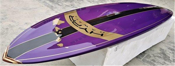 We make this 10ft All Round SUP in Carbon & Purple Tinted Resin