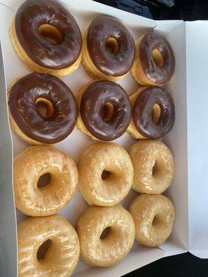 half chocolate half glazed dozen