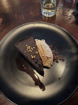 The cornmeal dark chocolate cake and brown sugar ice cream a pairing like no other!