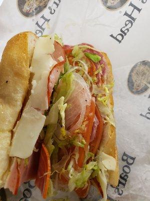 Italian Hoagie - it's excellent.  Great bread, great provolone, super thinly sliced onion and tomato, quality ingredients all around.